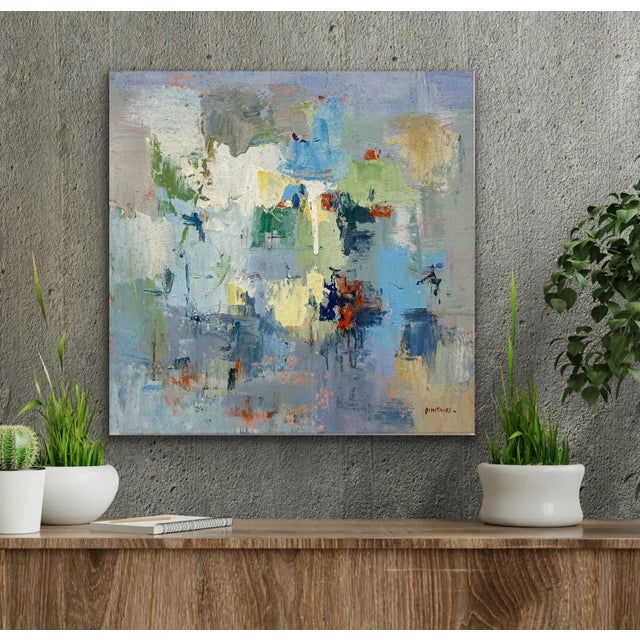 Contemporary Contemporary Abstract Original Oil Painting, 24" X 24" For Sale - Image 3 of 10