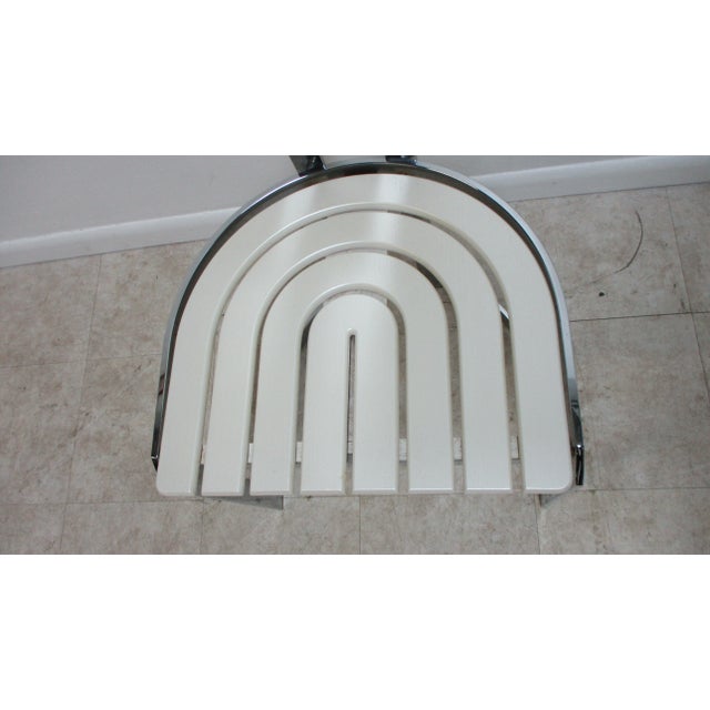 1970s Vintage Design Institute Chrome High Back Dining Room Side Chair For Sale - Image 4 of 12
