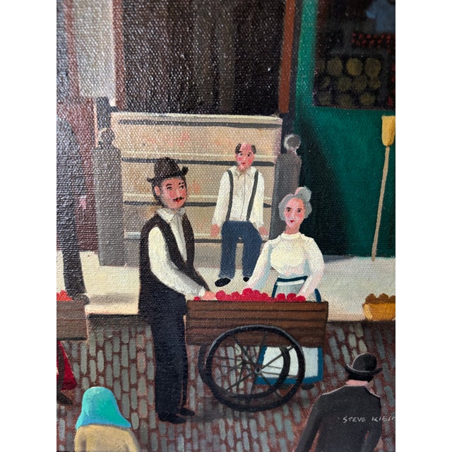 Folk Art 1980s Original Steve Klein Folk Art Oil Painting For Sale - Image 3 of 7