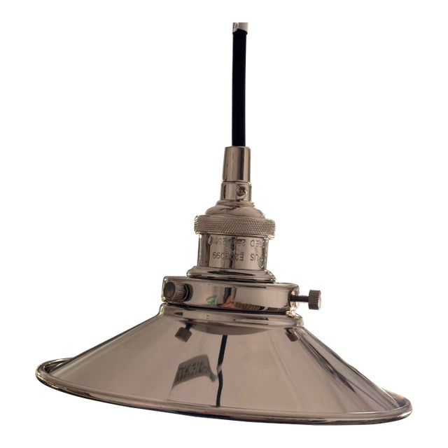Restoration Hardware 20th C. Factory Filament Metal Shade Pendant For Sale
