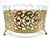 Gold Vintage Hollywood Regency Gold-Tone Filigree & Glass Footed Dish — Candy / Nut Bowl / Vide Poche For Sale - Image 8 of 15