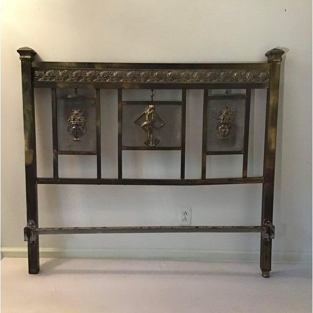 Antique 19th Century French Brass Full Size Headboard and Footboard 2
