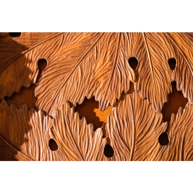 Vintage Italian Hand-Carved Leaf Tray For Sale - Image 4 of 4