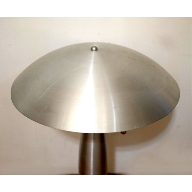 Vintage Laurel Lamp Co. Style Brushed Steel Domed Lamp For Sale In Los Angeles - Image 6 of 13