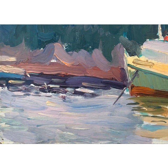 1960s Original River Landscape Oil Painting, Ukrainian Artist, 1960s For Sale - Image 5 of 6