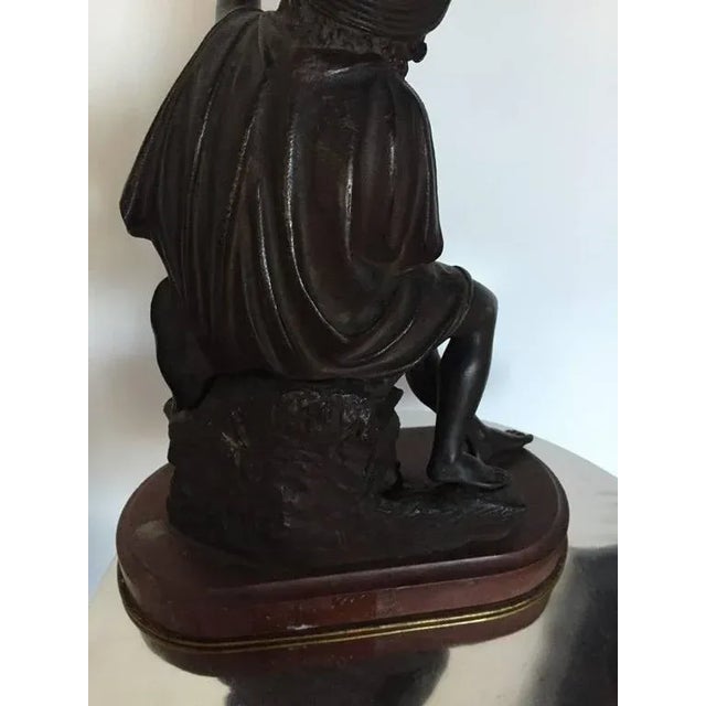 19th Century Signed Bronze Seated Man Figure For Sale - Image 10 of 10