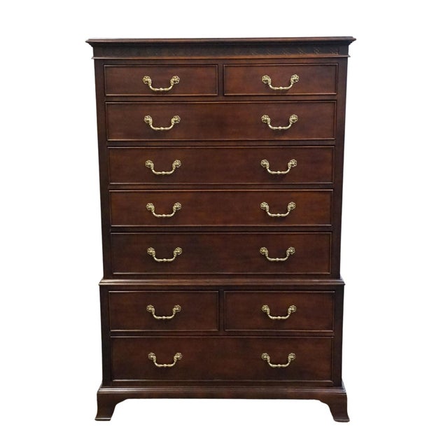 Traditional Century Furniture Solid Mahogany Traditional Style 42" Chest on Chest For Sale - Image 3 of 12