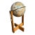1960s Mid Century Modern 16 Inch Replogle “World Classic” Full-Swing Meridian Gimbel-Mounted Floor Globe on Architectural Solid Oak Cross-Base Stand For Sale