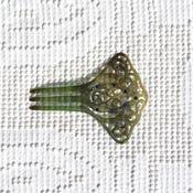 1920s Rhinestone and Celluloid Art Deco Comb - Hair comb - green comb - scroll comb - hairstyle - blue rhinestone comb - celluloid comb - wedding For Sale - Image 5 of 6