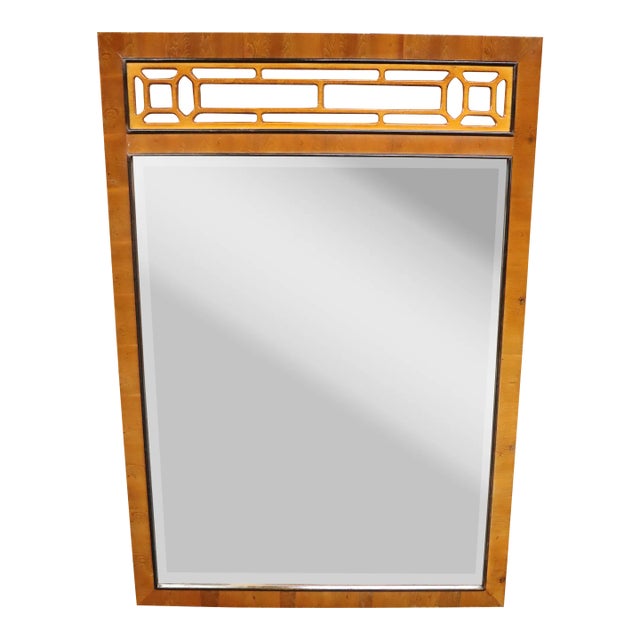 Mid Century Fruitwood Mirror For Sale