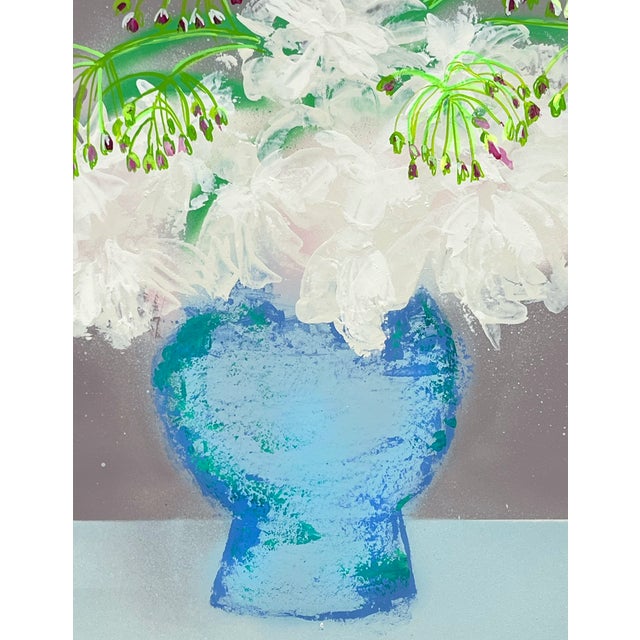 Peonies and Allium Flowers No. 1 Contemporary Still Life Painting by Susan Havens For Sale - Image 4 of 4
