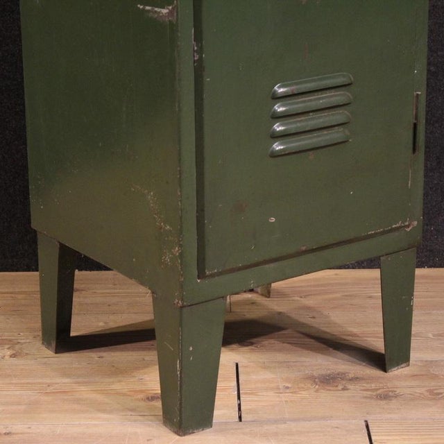 Italian Green Lacquered Metal Cabinet, 1970 For Sale - Image 9 of 13