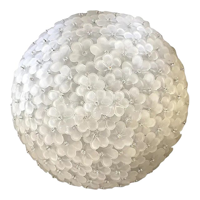 Sanded-Flowers Murano Glass Flush Mount by Simoeng For Sale