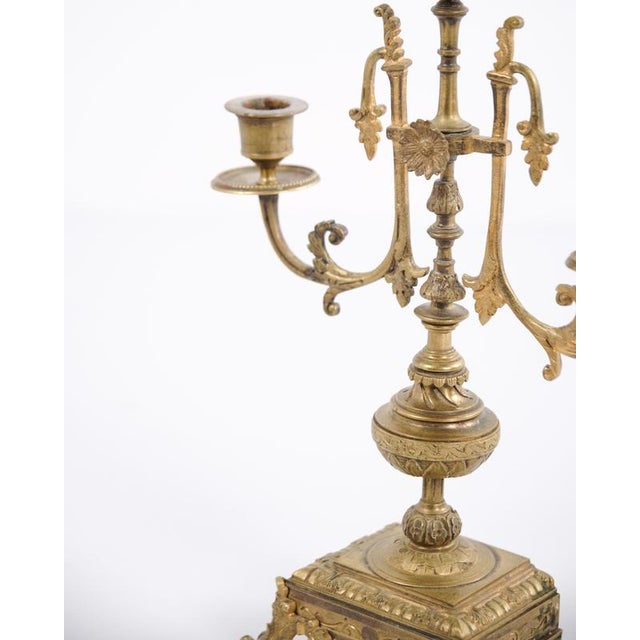 Metal Candelsticks in Bronze with Decorative Details, 1890s, Set of 2 For Sale - Image 7 of 11