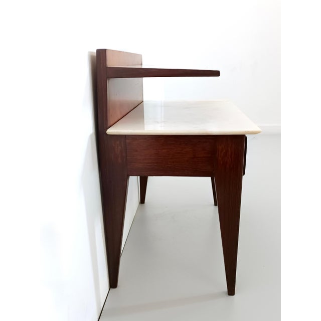 Vintage Nightstand with Glass and Marble Shelves by Gio Ponti, Italy, 1950s For Sale - Image 6 of 11