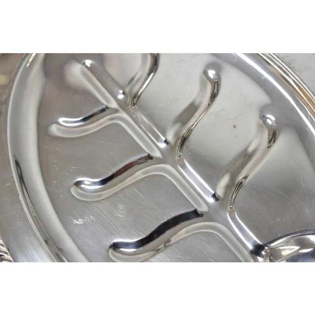 Vintage Sheffield Regency Silver Plated Oval Meat Cutlery Serving Platter Tray For Sale In Philadelphia - Image 6 of 12