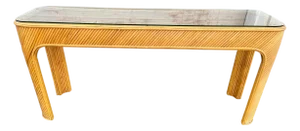 1960s Gabriella Crespi Style Pencil Reed Mid Century Modern Console Table