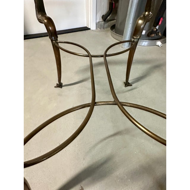 Vintage Solid Brass and Ogee Edge Thick Glass Table For Sale In Monterey, CA - Image 6 of 12