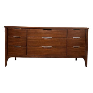 Kent Coffey “Impact” Lowboy 9-Drawer 1960s MCM Mid-Century Mahogany Vintage Danish Inspired Dresser For Sale