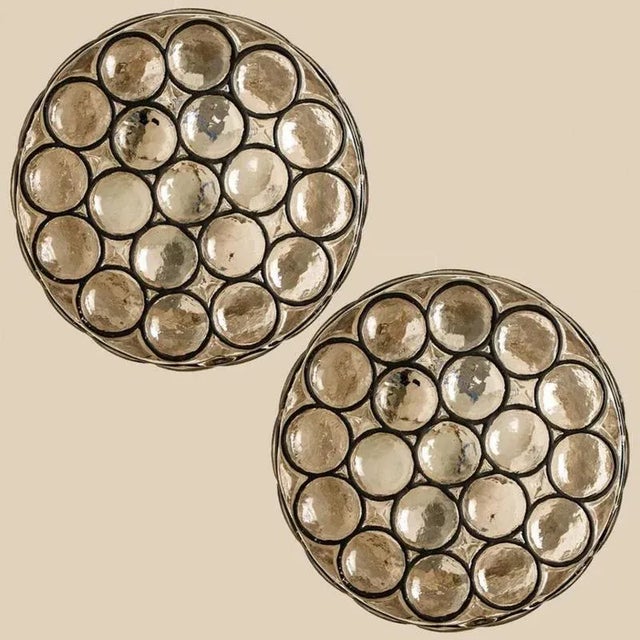Circle Iron and Bubble Glass Sconces from Limburg, 1960s, Set of 2 For Sale - Image 6 of 18