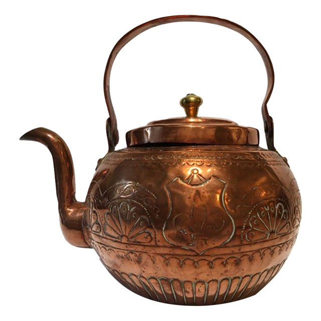 Copper Water Kettle Pot, Tuscany, Italy, 1890s For Sale