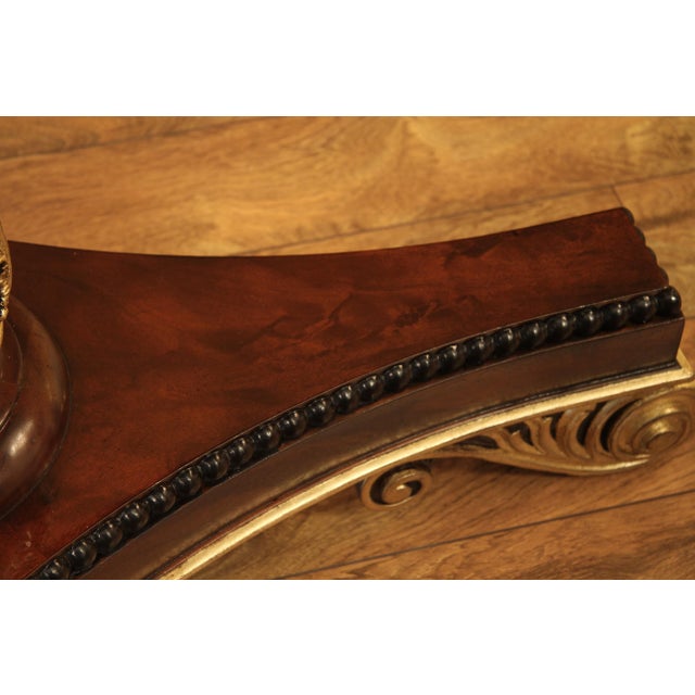 Large and Robust Neoclassical Mahogany Dining Table With Gold Leaf. New American Finish, Immaculate For Sale - Image 15 of 17