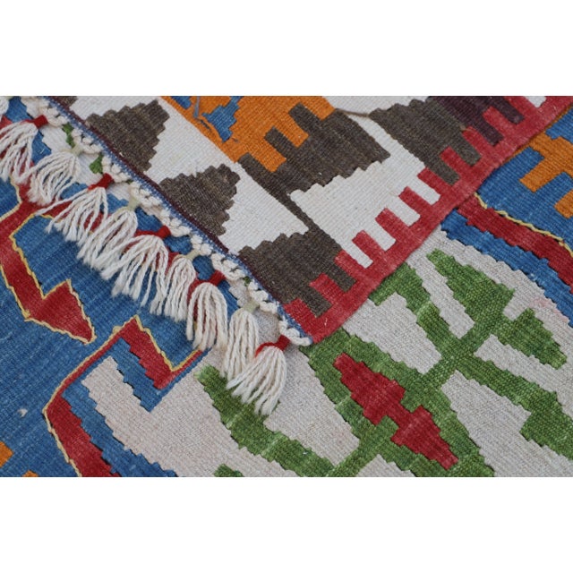 Textile 1970s Southwestern Style Geometric Design Turkish Kilim Rug For Sale - Image 7 of 8