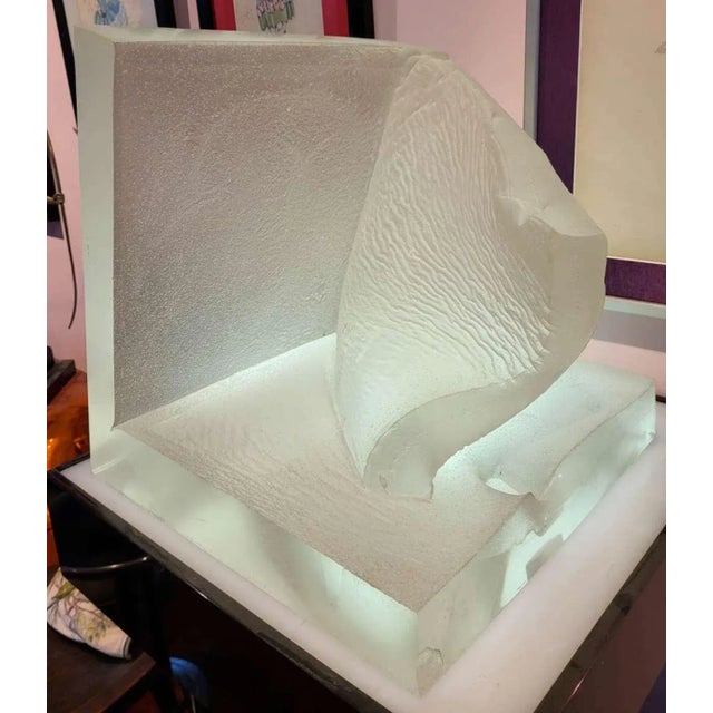 Mid-Century Modern Lucite Lit Floor Sculpture Signed Kagan, Dated 1975 For Sale - Image 4 of 11