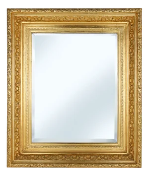 Baroque Gilt Facet Cut Wood Wall Mirror, France, 1850s