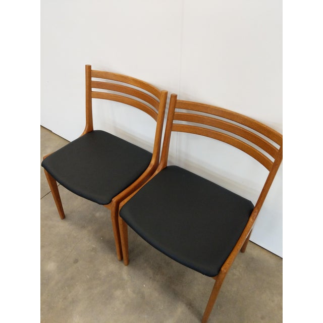 Wood Pair of Vintage Danish Modern Oak Dining Chairs Attributed to Korup For Sale - Image 7 of 7