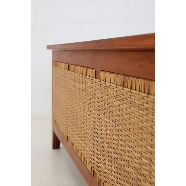 Danish PH 52 Teak and Rattan Chest by Kaj Winding for Poul Hundevad, 1960s For Sale - Image 9 of 13