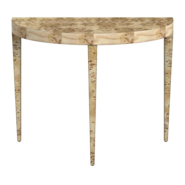 Ingrid Light Burl Console Table, Light Brown For Sale In Chicago - Image 6 of 6