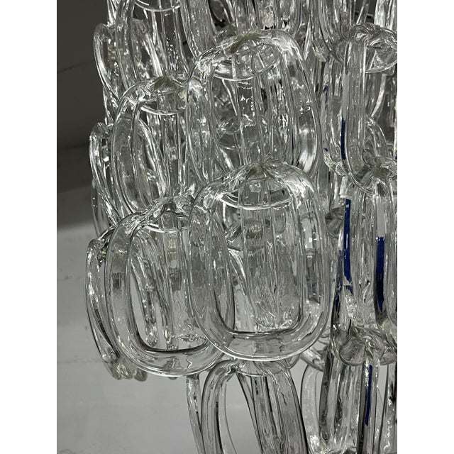 Mid-century murano glass chandelier attributed to angelo mangiarotti for vistosi, 1960s 5-lights, e14 and e27 lamps. metal...