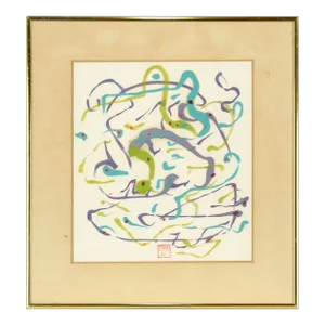 Swirling Color - Abstract Expressionist Composition in Acrylic on Paper