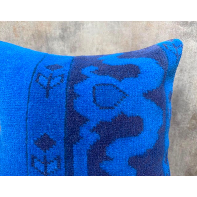 Asymmetric Blue Rug Pillow Cover For Sale In Los Angeles - Image 6 of 14