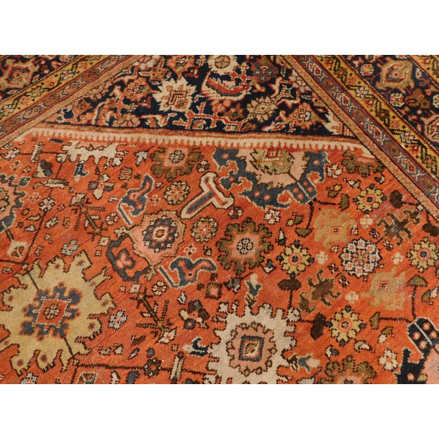 Textile Genuine Hand Knotted Authentic Antique Persian Mahal Rug 12'x 8'10" For Sale - Image 7 of 18