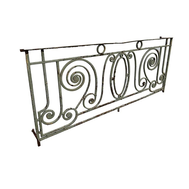 Beaux-Arts Antique Wrought Iron Balcony Railing - Beaux Arts Style For Sale - Image 3 of 5
