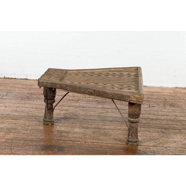 19th Century Indian Bullock Cart Made into a Coffee Table with Iron Details For Sale - Image 12 of 13
