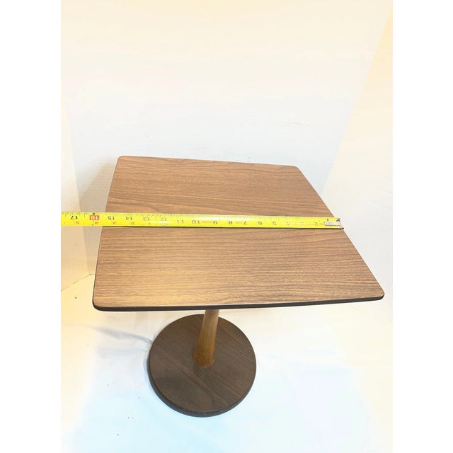 1990s Vintage MCM Walnut Wood Laminate End Side Table For Sale - Image 5 of 5