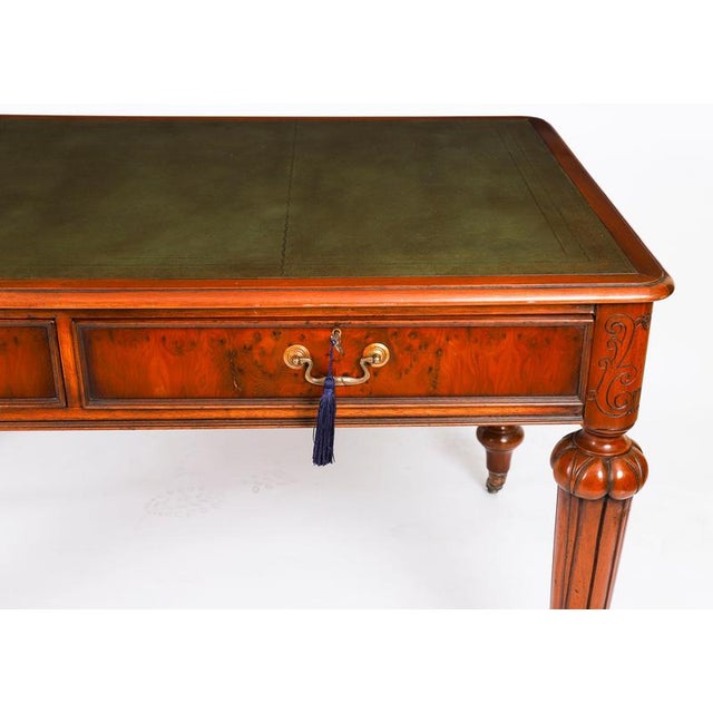 Brown Antique Victorian Partner's Writing Desk, 19th Century For Sale - Image 8 of 18