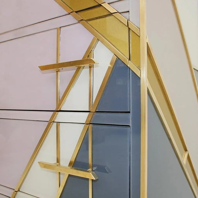 Mid-Century Murano Glass and Brass Italian Commode For Sale - Image 10 of 14