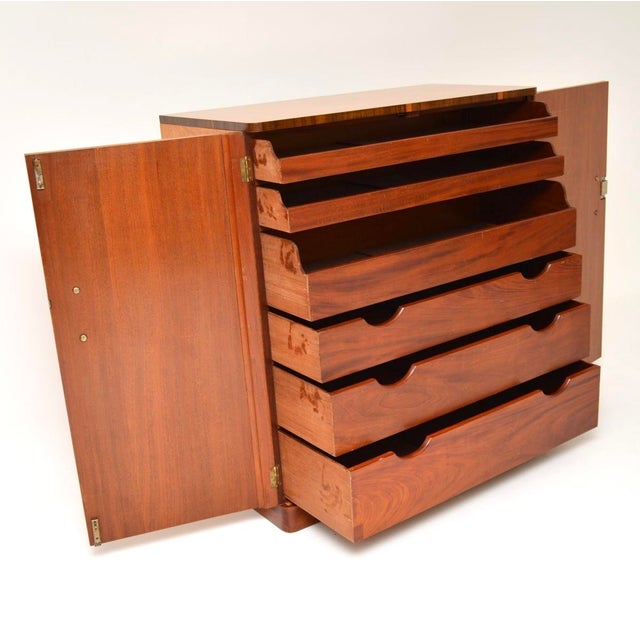 Mid-Century Modern Art Deco Birds Eye Maple and Walnut Compactum Wardrobe, 1930s For Sale - Image 3 of 13