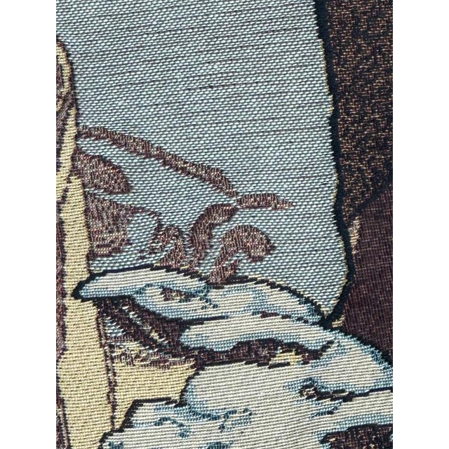 French Aubusson Style Jacquard Tapestry Winter by Alphonse Mucha, 2000s For Sale - Image 14 of 18