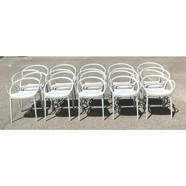 Contemporary Vintage Set of 10 Mila Stacking Chairs by Siesta For Sale - Image 3 of 10
