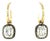 3.00 Carats Old Mine Cut Diamond Drop Hoop Earrings, Pair For Sale