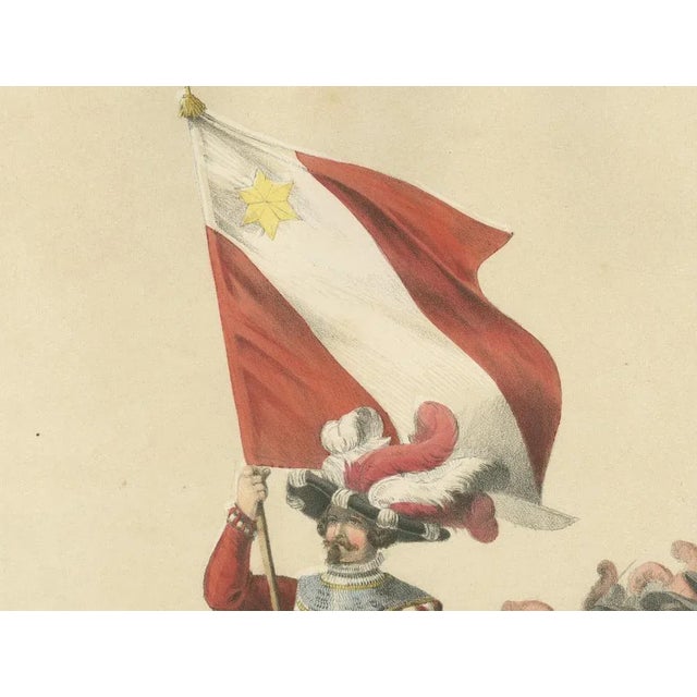 H. Jenny, Swiss March of Honor the Thun Militia in Ceremonial Splendor, 1855, Paper For Sale - Image 4 of 10