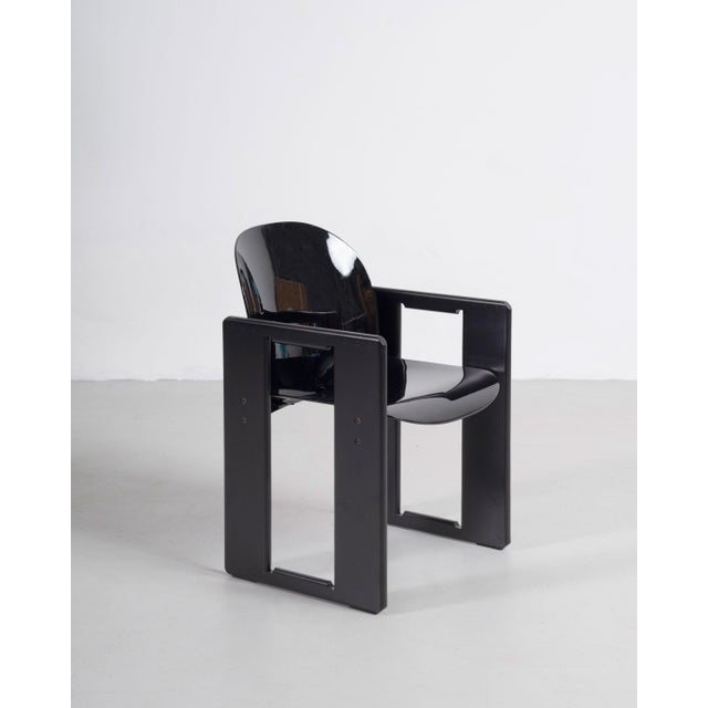 Black Dialogo Dining Chairs by Tobia & Afra Scarpa for B&b Italia / C&b Italia, 1973, Set of 6 For Sale - Image 5 of 18