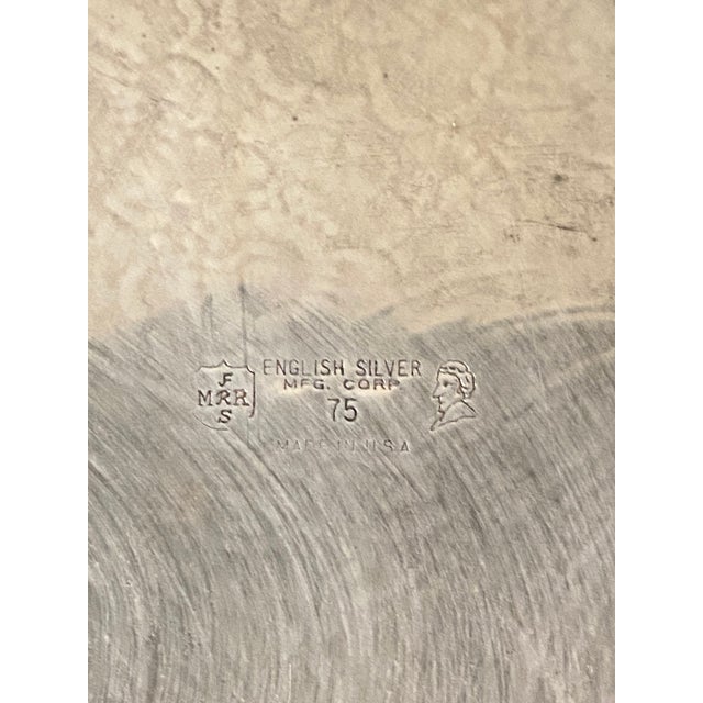 Silver Vintage English Silver MFG Corp Silverplate Etched Tray For Sale - Image 8 of 8