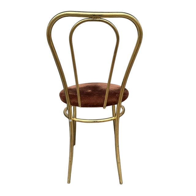 1970s Brass Side Chair Thonet Style – Made in Italy For Sale - Image 4 of 9