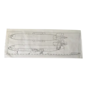 Vintage 1970s 11" X 28 1/4" Aircraft Blueprint: Dc-10 Inboard Profile